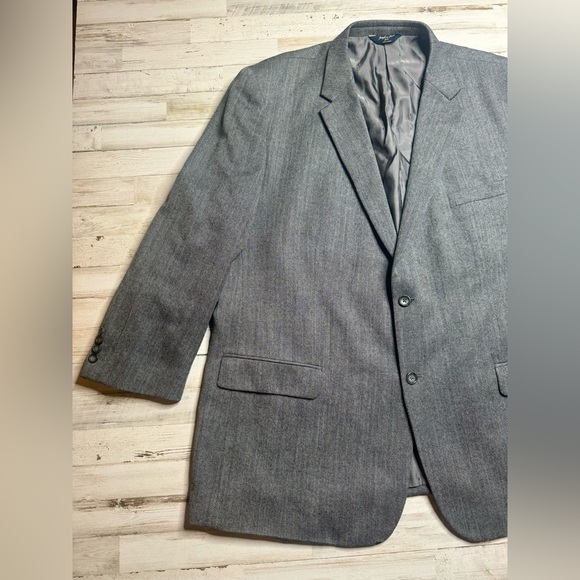 Joseph & Feiss Gold 54L Gray 100% Lambswool Blazer Jacket Sport Coat - Picture 3 of 11